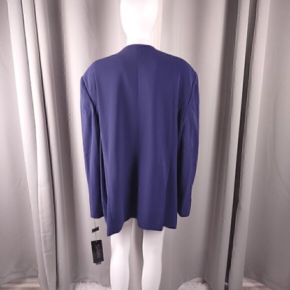 Natasia Purple Single Button Long Line Blazer with Shoulder Pads Size 26 (NWT) - Picture 4 of 13